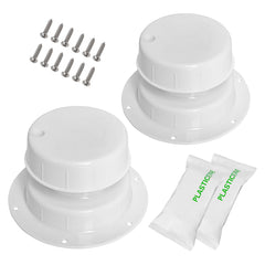 luxlead front view of white vent cap showing clean design and weather protection