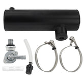 LVOUP front view black aluminum gas tank showing compact profile and mounting benefit