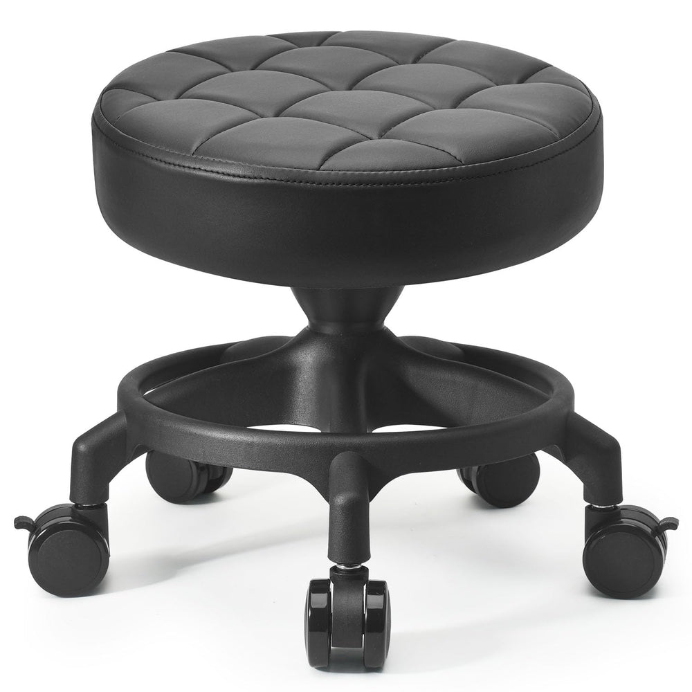 LWADALN front view of low roller stool showing compact stability