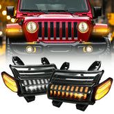 LX-LIGHT front assembly installed on Jeep Wrangler JL showing modernized look and improved visibility