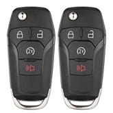 LYFUCESS front view of two key fobs showing button layout and compatibility benefit