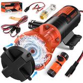 Lynvire front view of macerator pump showing compact design and easy hookup benefit