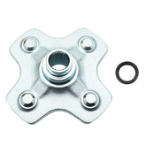 M MATI rear left wheel hub front view showing bolt pattern and fitment benefits
