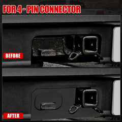 Mabett cover shielding the trailer wiring connector to reduce debris buildup