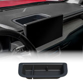 Mabett front view tray installed in Maverick dashboard for tidy storage