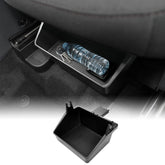 Mabett front view of under-seat storage box showing neat hidden storage benefit