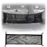 Mabett front view of rear seat net showing clean fit and instant storage