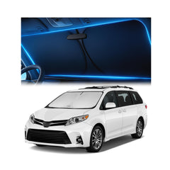 Magnelex front view installed on Sienna windshield showing full coverage and cooler interior