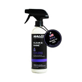Malco spray bottle front view showing label and easy-hold design for quick cleaning