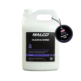 Malco gallon bottle front label showing product name and size benefits