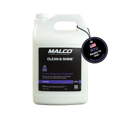 Malco gallon bottle front label showing product name and size benefits