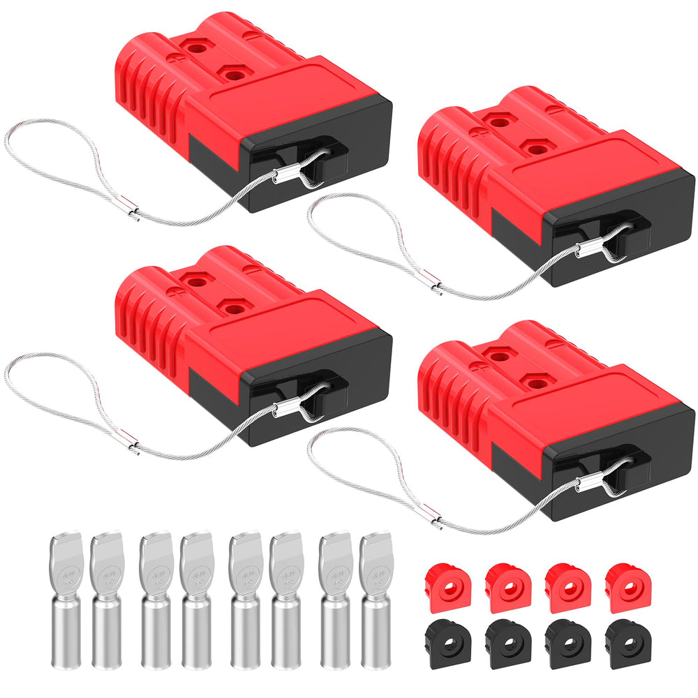 Malictele front view red 175A connector showing secure fit and quick disconnect benefit