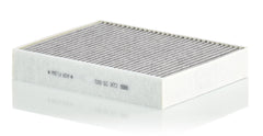MANN-FILTER close-up of activated carbon layer blocking gases