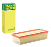 Mann-Filter front packaging showing model C 35 154/1 and OEM fit benefits