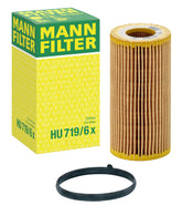 Mann Filter HU 719/6 x front view showing cartridge and gasket benefit: proper sealing