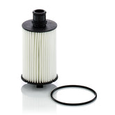 MANN-FILTER HU 8008 z front view showing cartridge, quality protection