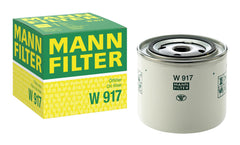 MANN-FILTER W 917 front view showing threaded opening and seal for correct fit
