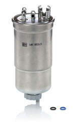 Mann Filter WK853/3X side profile with dimensions for easy fitment confirmation benefit
