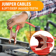 MANWALD heavy-duty jumper cables detail showing clamp quality and secure power transfer
