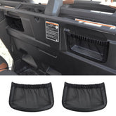 MARCHFA front packaging showing two rear backrest storage nets and included rivets for quick install