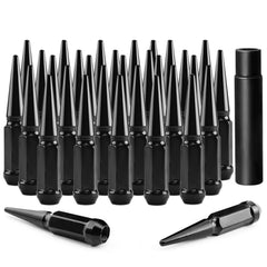 Mardarth front view of lug nut set showing matte black finish and included key for style