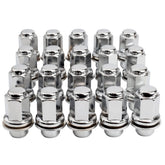 Mardarth front view of 20 lug nuts showing chrome finish and complete kit benefit
