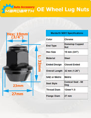 Mardarth top view highlighting acorn cone seat shape for secure wheel centering benefit