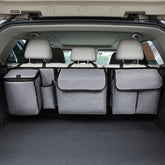 MARKSIGN front view attached to backseat showing saved trunk space