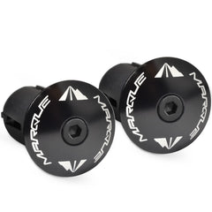 MARQUE front view of black alloy bar end plugs shows tidy finish and lightweight benefit