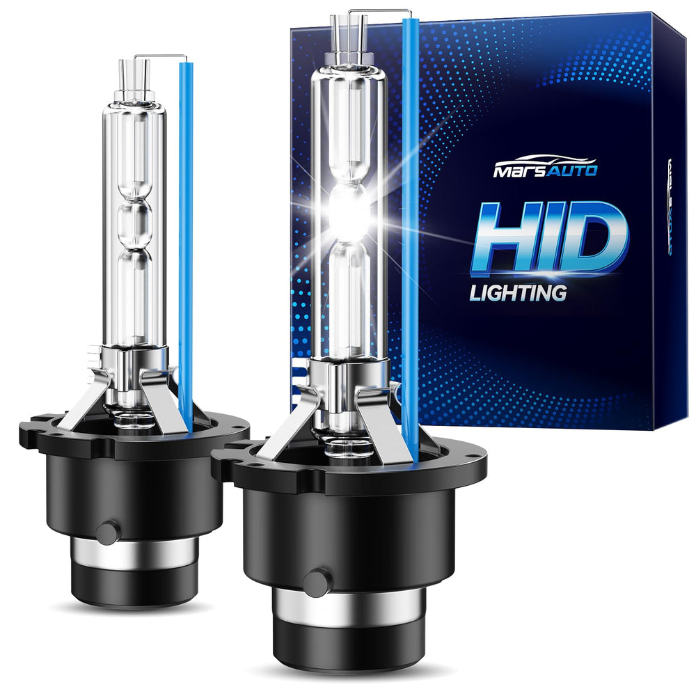 Marsauto D4S front view showing bulb pair and packaging for quick replacement