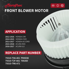 Marsflex blower motor side closeup highlighting durable construction and quieter operation
