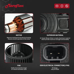 Marsflex side profile illustrating compact motor housing and quieter operation