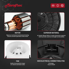 Marsflex detailed view of motor mounting flange, demonstrates secure OE-style attachment