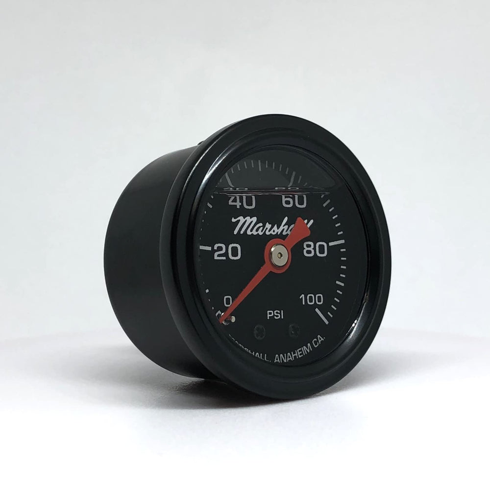 Marshall fuel pressure gauge front face clear dial improves quick-reading