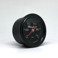 Marshall fuel pressure gauge front face clear dial improves quick-reading