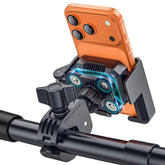 marsrider front view mounted on motorcycle handlebar showing secure hold and stability