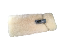 Mary Moppins lambswool pad front showing leather backing and soft pile for gentle cleaning