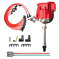 MAS HEI distributor front view showing red cap and mounting, improves fitment