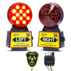 Master Tailgaters front view of wireless tow light set showing clear signaling and improved visibility