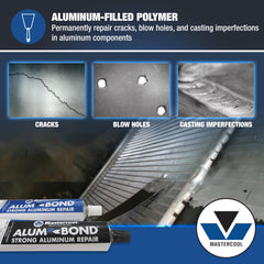 Mastercool alum bond machined repair closeup showing clean drilled and tapped finish