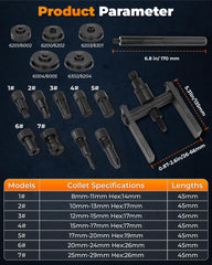 MateAuto double-sided adapters detail illustrating adapter faces and safe bearing contact to prevent damage