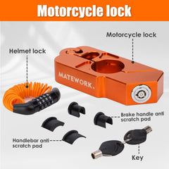 Matework helmet lock attached to helmet demonstrating secure helmet storage