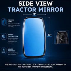 Maverick Advantage mirror installed on a tractor for safer work
