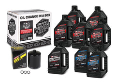 Maxima kit front packaging showing oil bottle and black filter for reliable engine protection