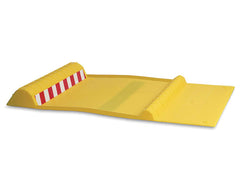 Maxsa front view of yellow Park Right mat showing shape and bright color for clear stopping