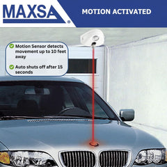 Maxsa Park Right power adapter and optional 9V battery backup showing reliable power options