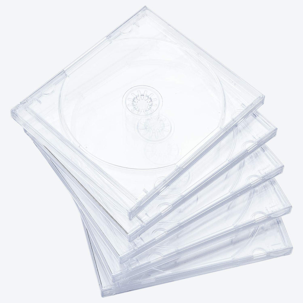 Maxtek clear jewel case front view showing visible disc artwork and protection