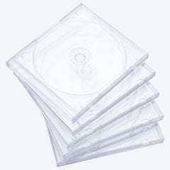 Maxtek clear jewel case front view showing visible disc artwork and protection