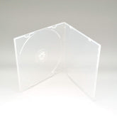 Maxtek slim 5.2mm clear case front view showing compact storage and visible artwork