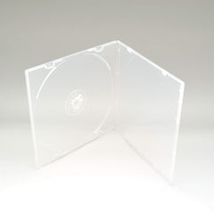 Maxtek slim 5.2mm clear case front view showing compact storage and visible artwork